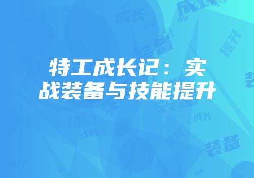 特工成长记:实战装备与技能提升