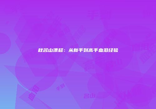 秋名山漂移：从新手到高手血泪经验