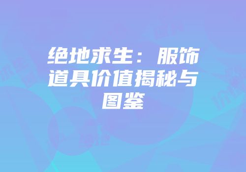 绝地求生：服饰道具价值揭秘与图鉴