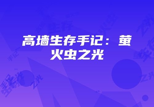 高墙生存手记：萤火虫之光