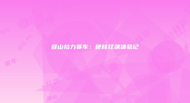 登山拉力赛车：硬核狂飙体验记