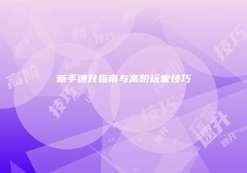 新手速升指南与高阶玩家技巧