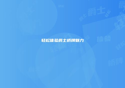 轻松体验爵士桥牌魅力