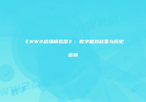 《WW2战场模拟器》：数字复刻战栗与历史密码