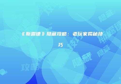《斯露德》隐藏攻略：老玩家揭秘技巧