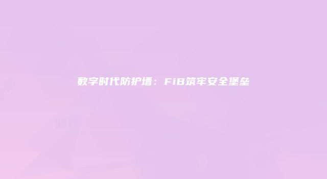 数字时代防护墙：FiB筑牢安全堡垒