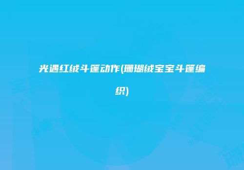 光遇红绒斗篷动作(珊瑚绒宝宝斗篷编织)