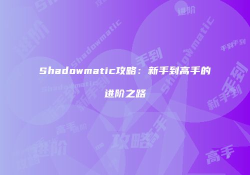Shadowmatic攻略：新手到高手的进阶之路