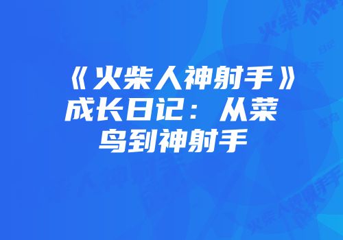 《火柴人神射手》成长日记：从菜鸟到神射手