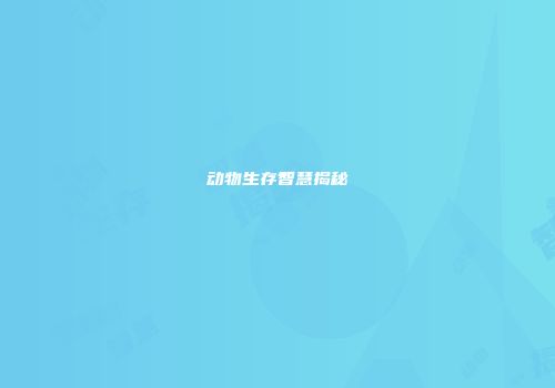 动物生存智慧揭秘