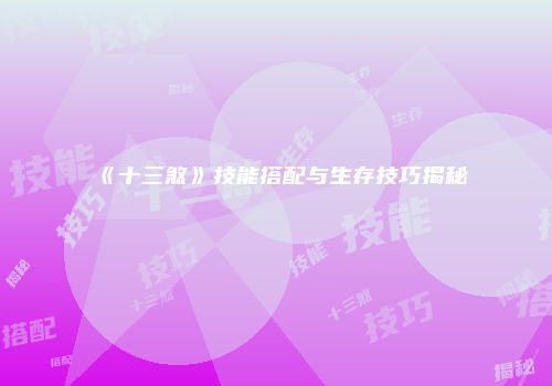 《十三煞》技能搭配与生存技巧揭秘