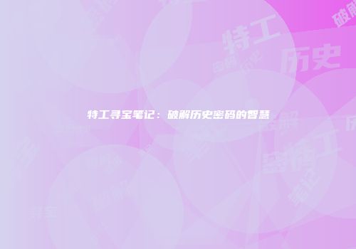 特工寻宝笔记:破解历史密码的智慧