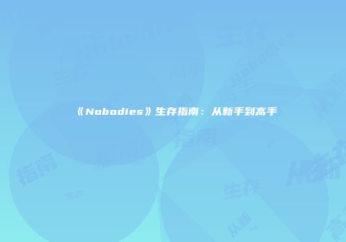 《Nobodies》生存指南：从新手到高手