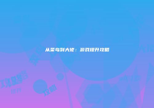 从菜鸟到大佬：游戏提升攻略