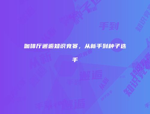 咖啡厅邂逅知识竞赛，从新手到种子选手
