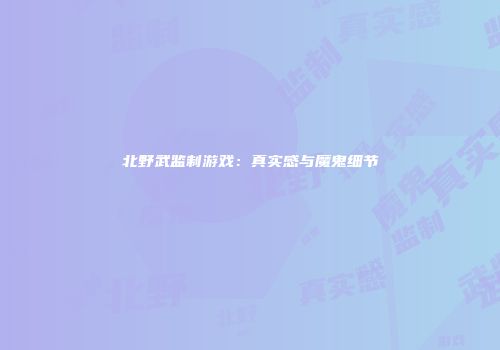 北野武监制游戏：真实感与魔鬼细节