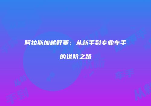 阿拉斯加越野赛：从新手到专业车手的进阶之路