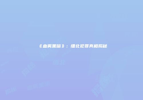 《血雾黑暗》：缅北犯罪真相揭秘