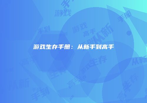 游戏生存手册：从新手到高手