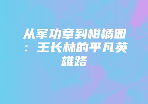 从军功章到柑橘园：王长林的平凡英雄路