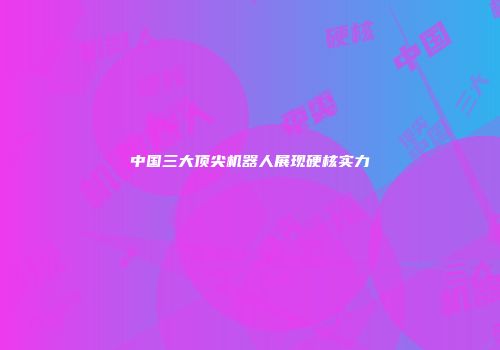 中国三大顶尖机器人展现硬核实力