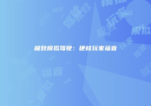 极致模拟驾驶：硬核玩家福音