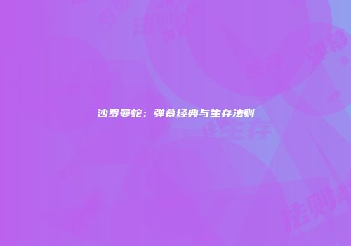 沙罗曼蛇：弹幕经典与生存法则