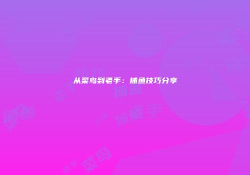 从菜鸟到老手：捕鱼技巧分享