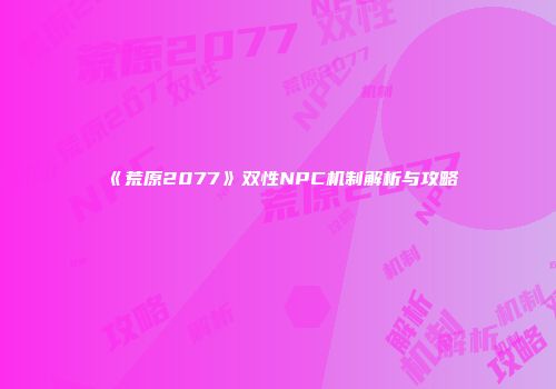 《荒原2077》双性NPC机制解析与攻略