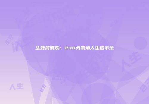 生死簿游戏：230天职场人生启示录