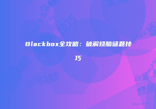 Blackbox全攻略：破解烧脑谜题技巧