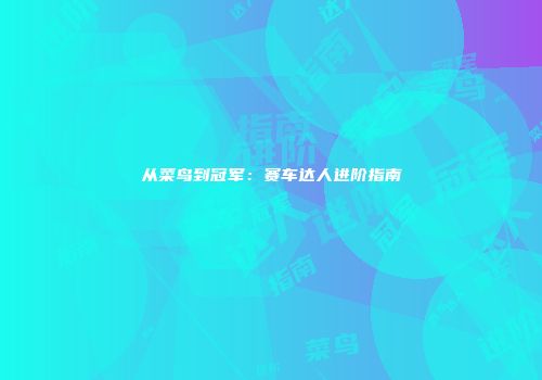 从菜鸟到冠军：赛车达人进阶指南