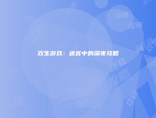 双生游戏：迷宫中的深夜攻略