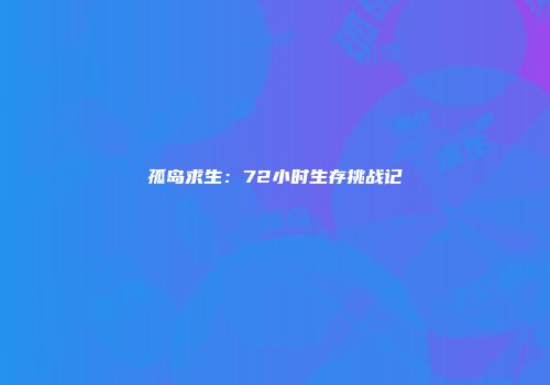 孤岛求生：72小时生存挑战记