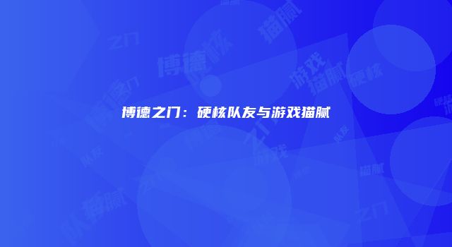 博德之门：硬核队友与游戏猫腻