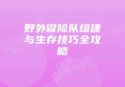 野外冒险队组建与生存技巧全攻略