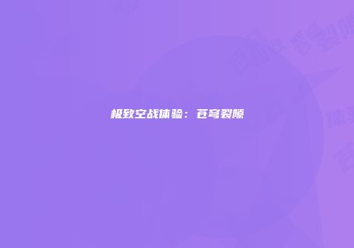 极致空战体验：苍穹裂隙