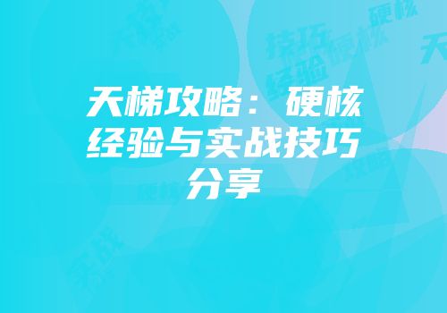 天梯攻略:硬核经验与实战技巧分享