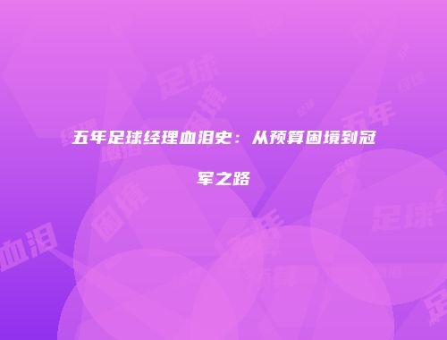 五年足球经理血泪史：从预算困境到冠军之路