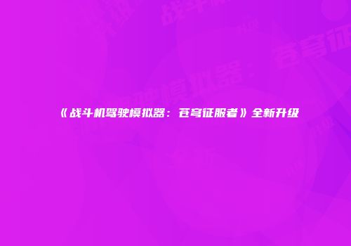 《战斗机驾驶模拟器：苍穹征服者》全新升级