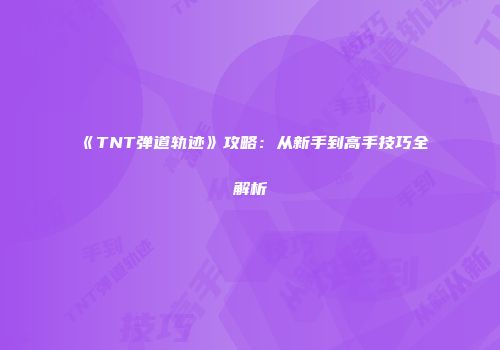 《TNT弹道轨迹》攻略：从新手到高手技巧全解析
