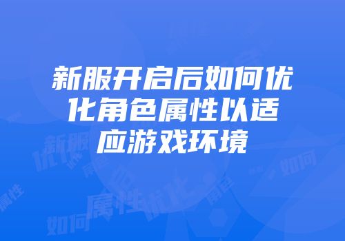 新服开启后如何优化角色属性以适应游戏环境