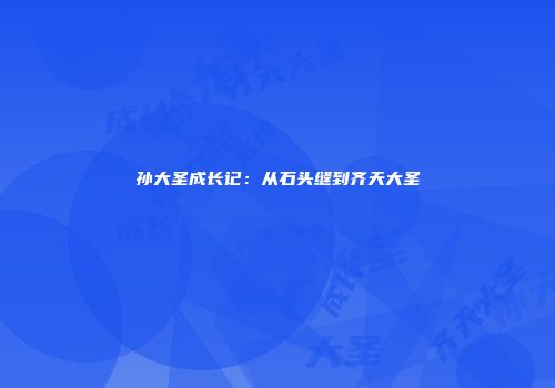 孙大圣成长记：从石头缝到齐天大圣