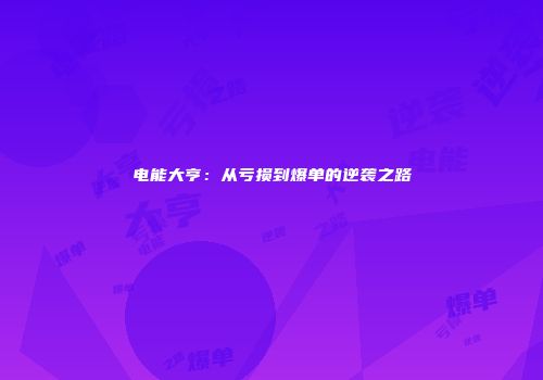 电能大亨：从亏损到爆单的逆袭之路