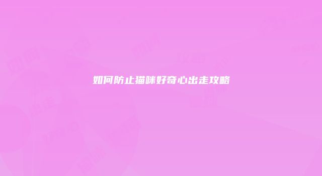如何防止猫咪好奇心出走攻略