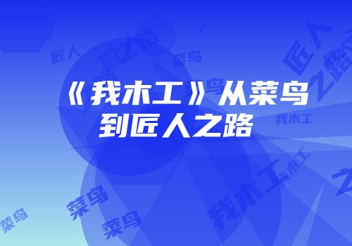 《我木工》从菜鸟到匠人之路