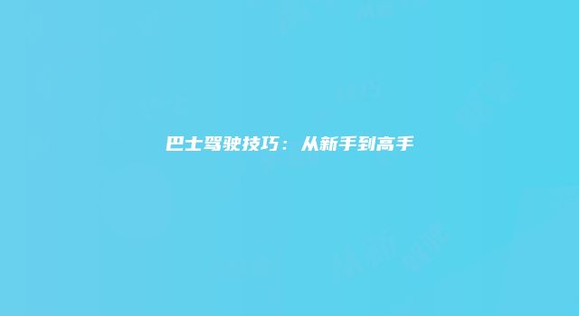 巴士驾驶技巧：从新手到高手