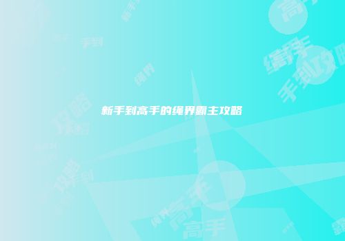 新手到高手的绳界霸主攻略