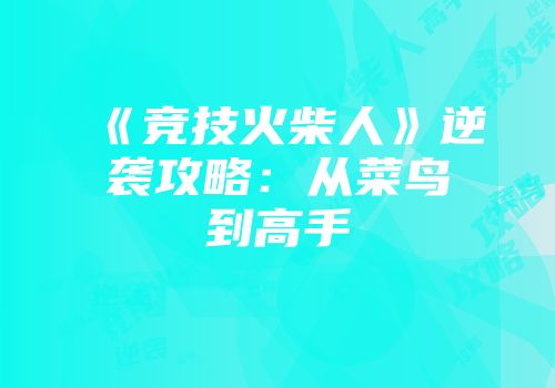 《竞技火柴人》逆袭攻略：从菜鸟到高手