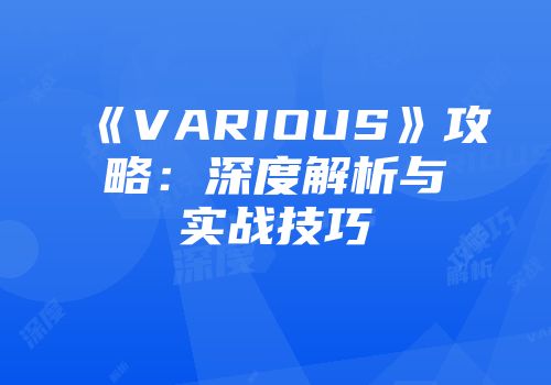 《VARIOUS》攻略：深度解析与实战技巧